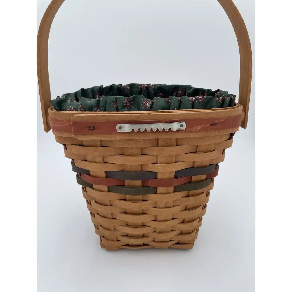 Longaberger Shades of Autumn Wall Mount 1993 Basket, Liner & Plastic Insert